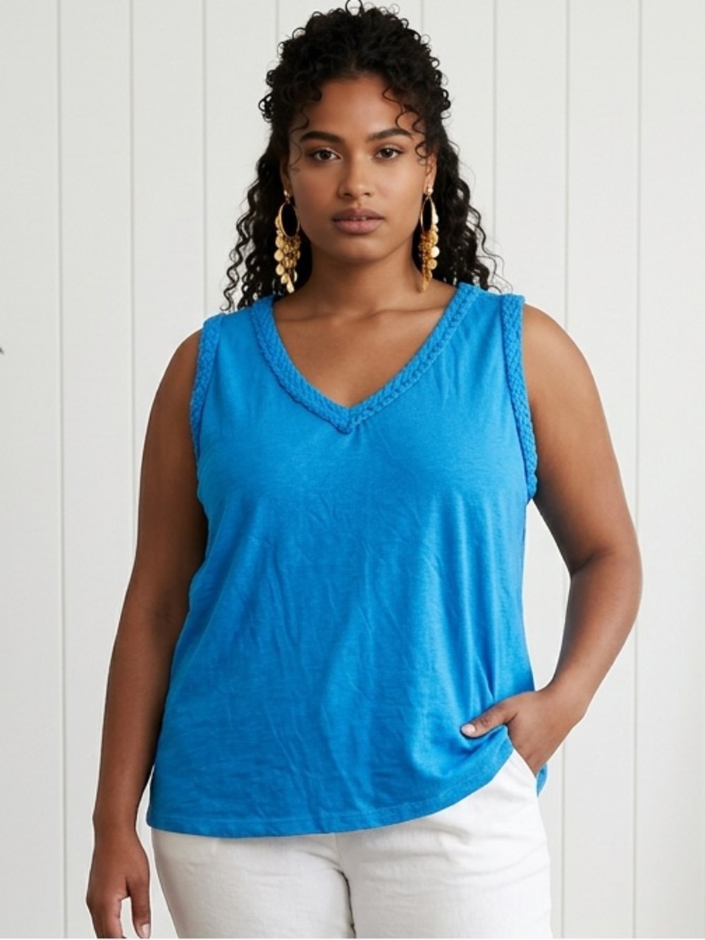 NWT Michael Stars Woman’s Plus Size Blue Gauze Tank Top - Size 2XL
